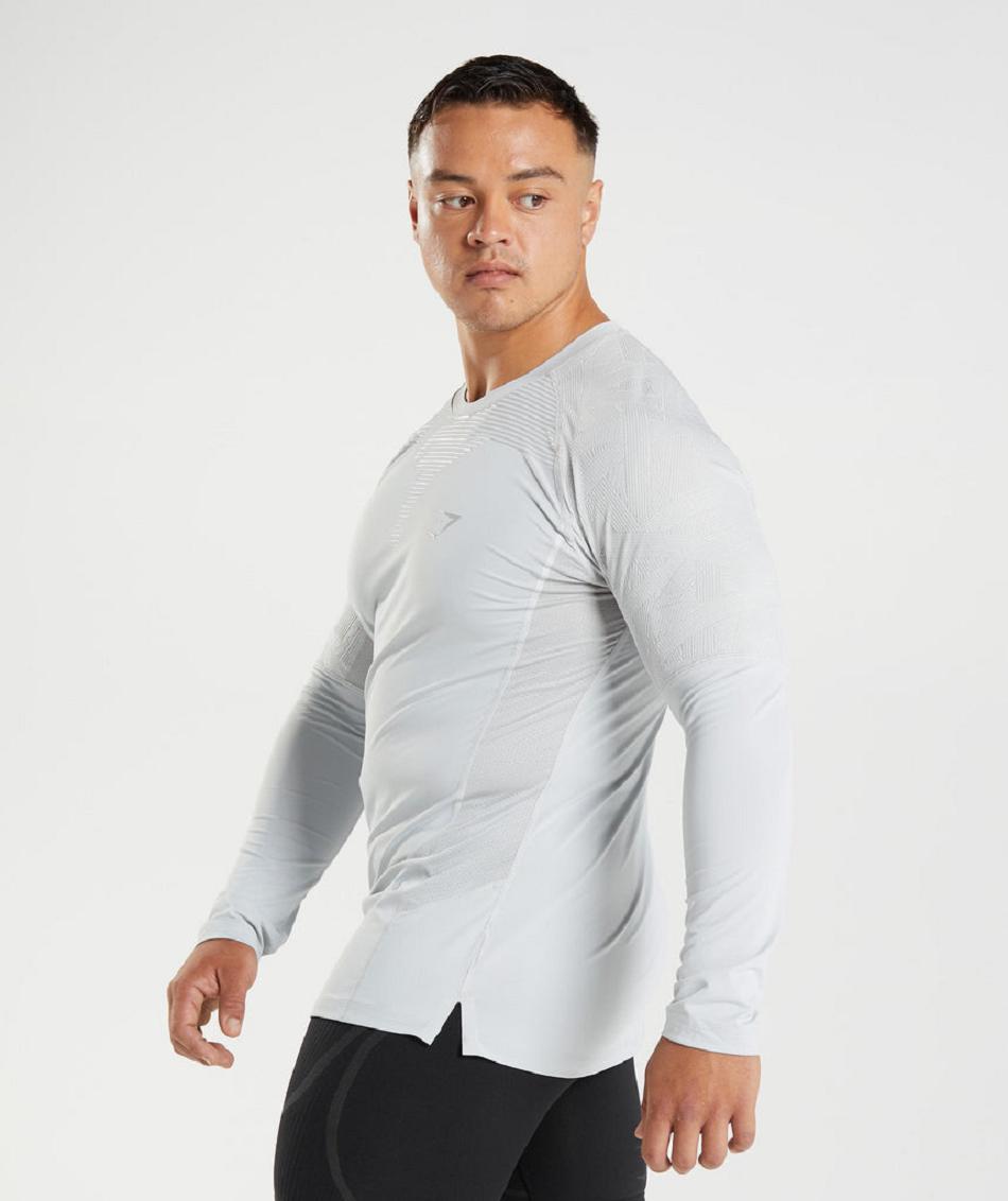 Long Sleeve Gymshark 315 Hombre Gris Claro | CO 3525WNB